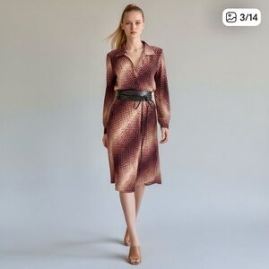 Vintage Op-Art Early 90s Flare Dress